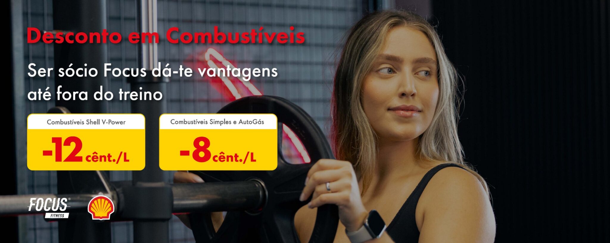 Desconto em combustíveis Shell para sócios Focus: menos 12 cêntimos por litro em V-Power e menos 8 cêntimos em combustíveis simples e AutoGás